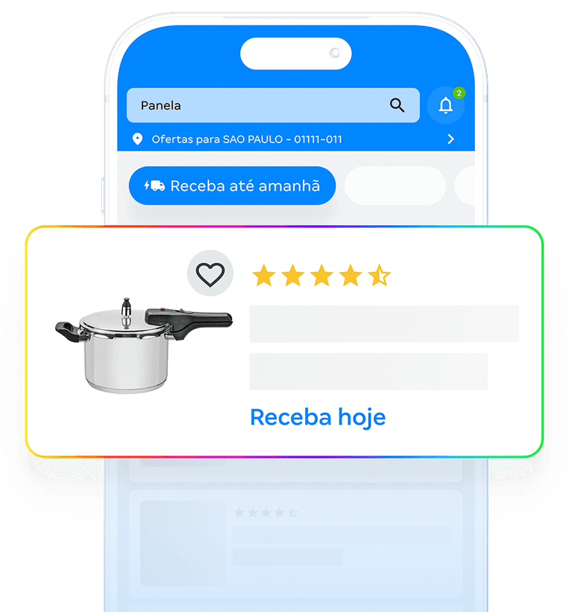 App do Magalu com panela selecionada